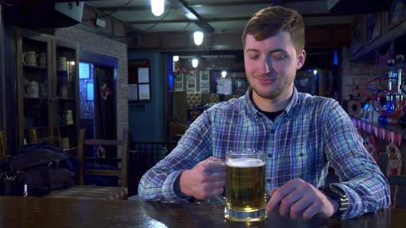 Man Cheers with Bartender