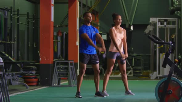 Woman exercising in a gym