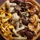 Various Kinds of Assorted Raw Mushrooms Placed in Wooden Bowl - VideoHive Item for Sale