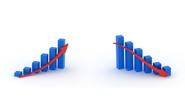 3D Arrow Chart Going Up And Down alt