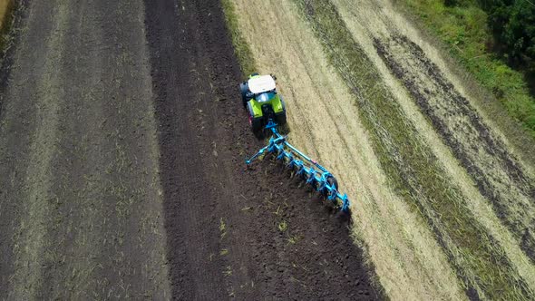 Tractor Working in the Agricultural Field