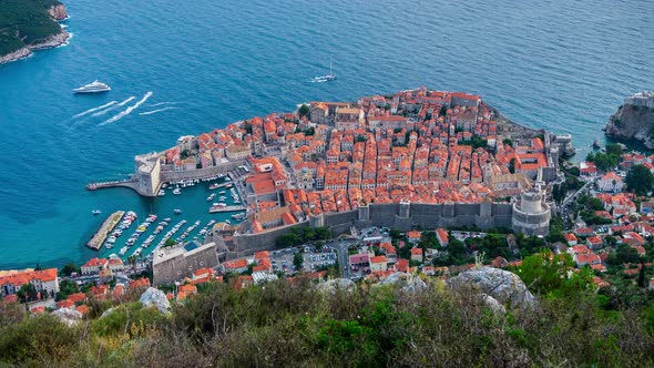 Aerial View Time Lapse of Dubrovnik, Croatia