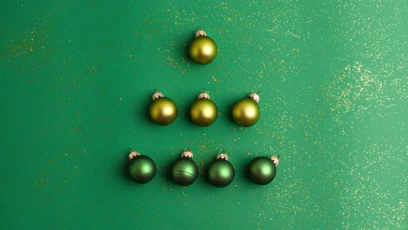 Alternative Christmas tree made of evening balls