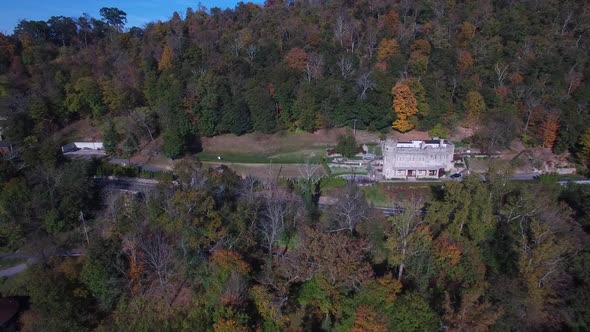 Aerial views of Berkeley Springs, WV revealing the intimacy and grandness of the mountains and count