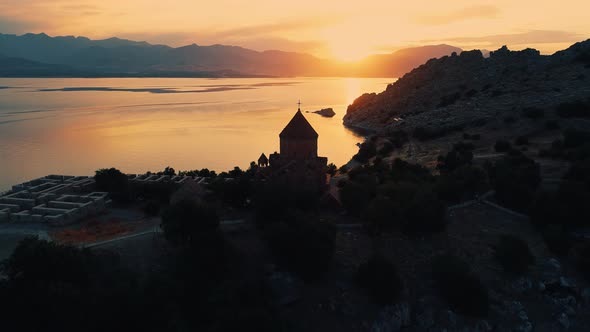 Cathedral of the Holy Cross on Island, Sunset