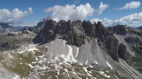 Aerial View of Dolomites Mountains in Italy