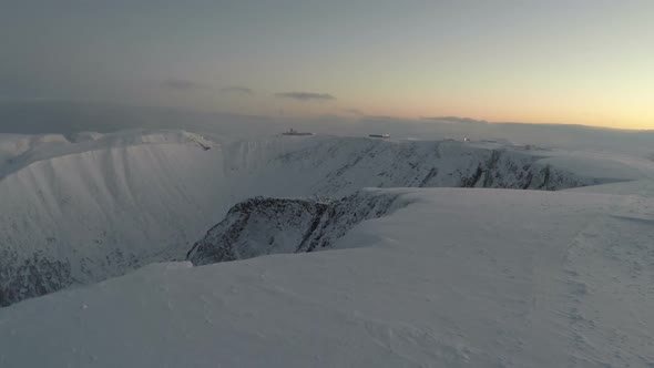 Aerial Shot of Snowy Mountains in the North