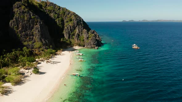 Seascape with Tropical Beach and Sea