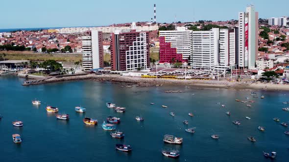 Fortaleza Ceara. Northeast Brazil. Beach lanscape at downtown Fortaleza, Ceara.