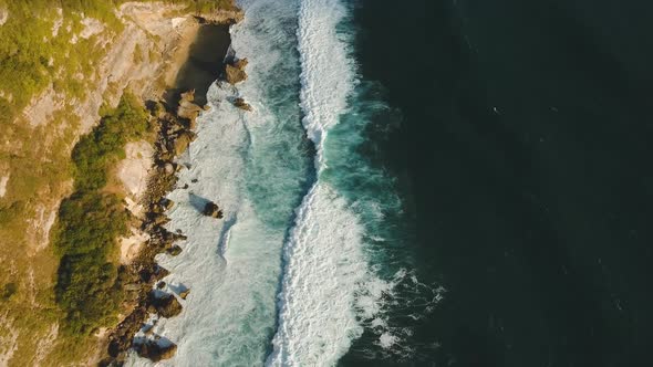 Rocky Coastline on the Island of Bali