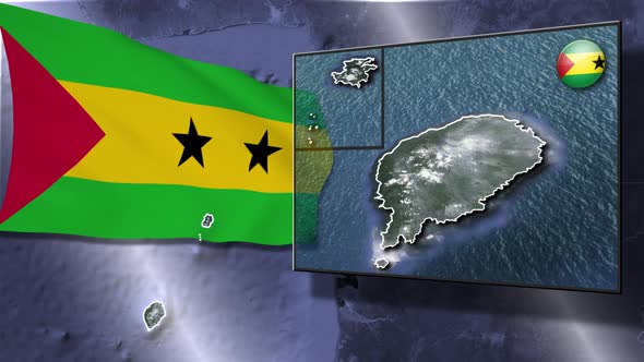 Sao Tome And Principe Flag And Map Animation