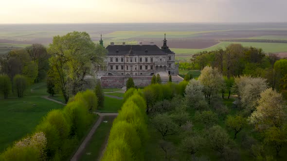 Aerial View of Pidhirtsi Castle Ukraine