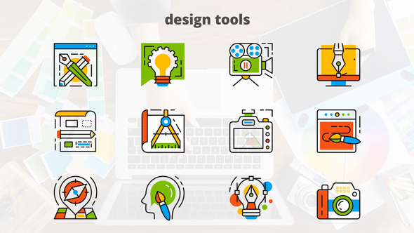Design Tools - Flat Animated Icons