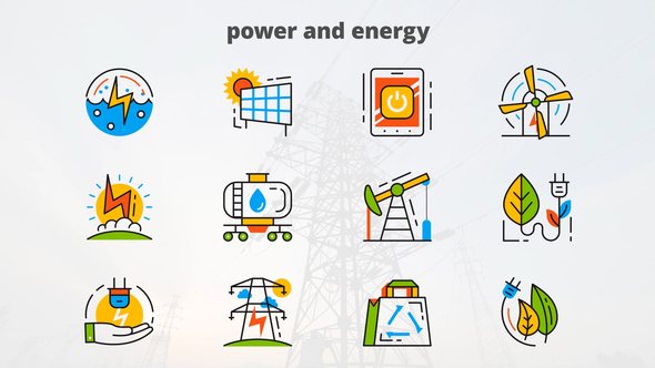 Power and Energy - Flat Animated Icons