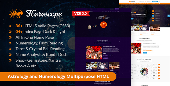 Horoscope - All in one Astrology and Numerology HTML Template