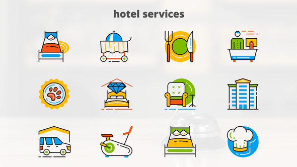 Hotel Services - Flat Animated Icons