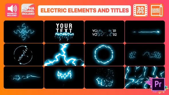 Cartoon Electricity And Titles | Premiere Pro MOGRT