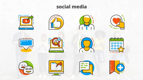 Social Media - Flat Animated Icons