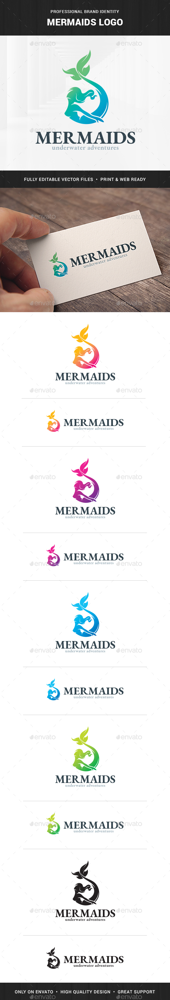 Mermaids Logo Template