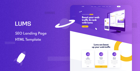 Lums - SEO Landing HTML Template