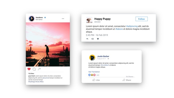 Facebook Twitter Instagram - Animated Posts