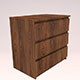 Ikea MALM chest of 3 drawers model - 3DOcean Item for Sale