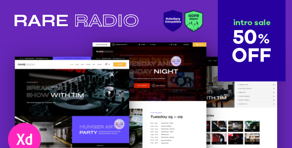 Rare Radio | Online Music WordPress Theme