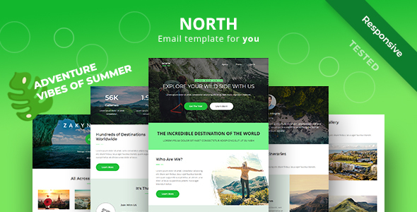 North - Adventure Responsive Email Newsletter Template