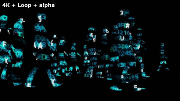Walking Digital People With Letters alt