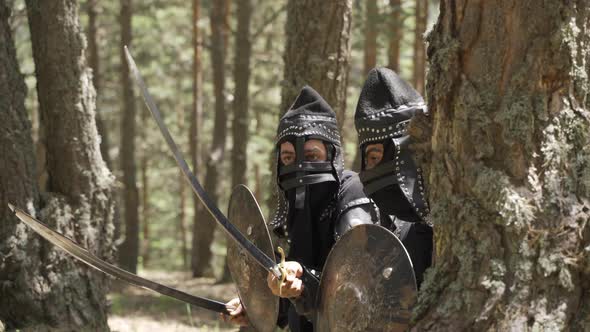 Sword, armored suit and shield. alt