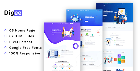 Digee - Startup & Marketing Agency HTML Template