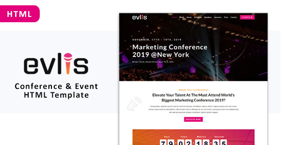 Evlis - Conference and Event HTML Template