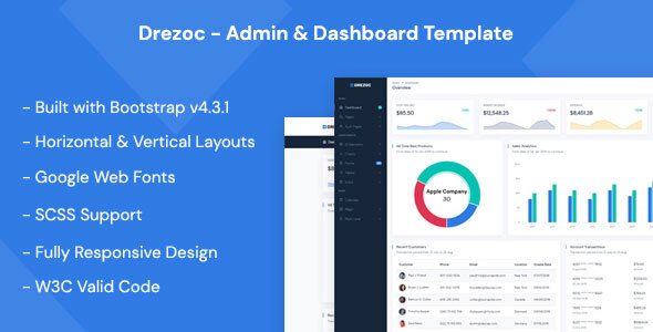 Drezoc - Admin & Dashboard Template