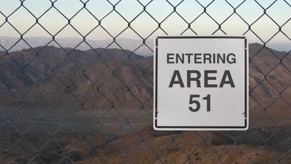 Entering Area 51 Sign