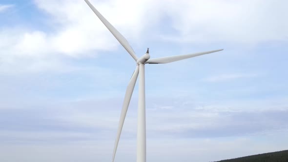 Aerial shot of a wind farm