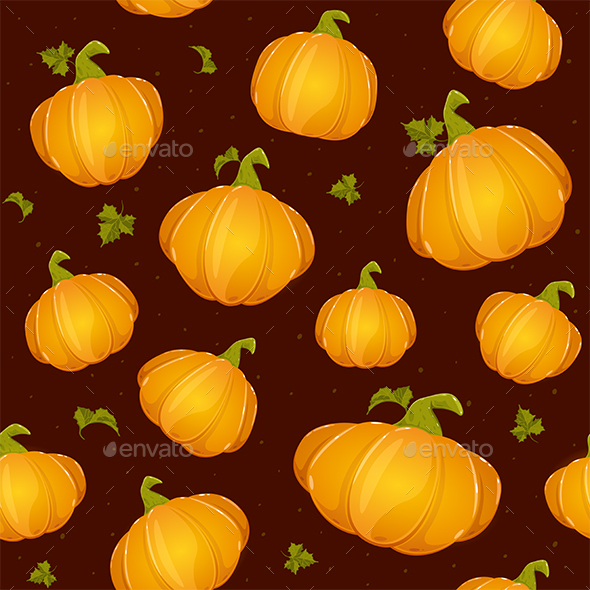 Seamless Background with Pumpkins