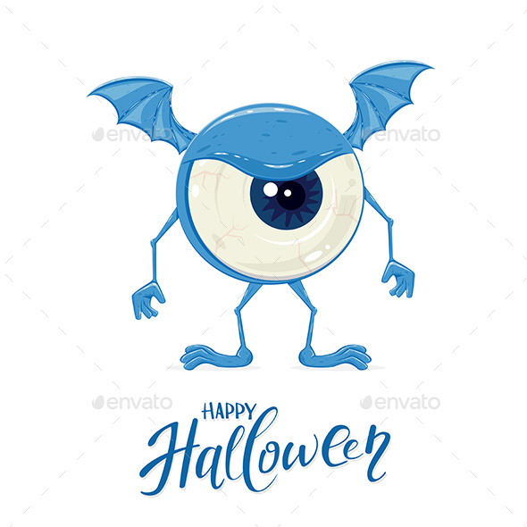 Blue Monster for Halloween with Eye