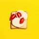 Toast with tomatoes, mozzarella cheese and basil on yellow background. Stop Motion Animation. - VideoHive Item for Sale