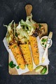 Roasted or grilled sweet corn cobs with garlic butter and lime. - PhotoDune Item for Sale