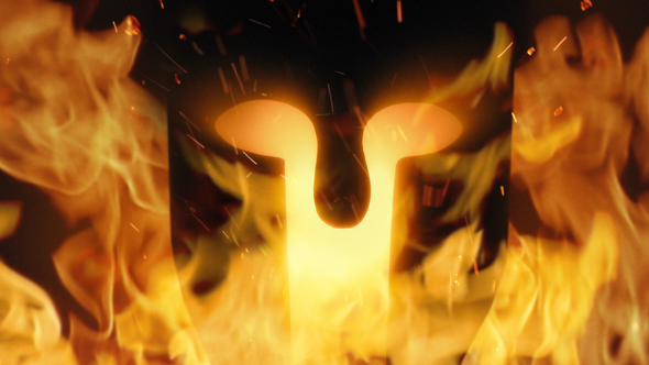 Ancient Warrior Helmet In Fire alt