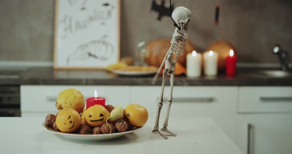 Halloween Decorations on the Kitchen, Candles