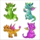 Cartoon Baby Dragons Set - GraphicRiver Item for Sale