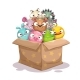 Paper Box Full of Round Stuffed Animal Toys - GraphicRiver Item for Sale