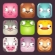 Cartoon Square Animal Faces - GraphicRiver Item for Sale