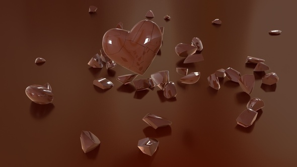 Shattered Chocolate Hearts