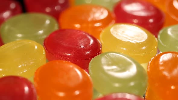 Assortment of Colorful Hard Candies at Confectionery Shop, Variety of Sweets