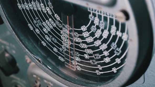 Vintage Analog Radio Dial Scale From Wartime Submarine Searching Radio Stations