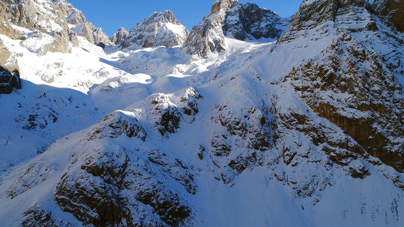 Aerial View Mountains Snowy