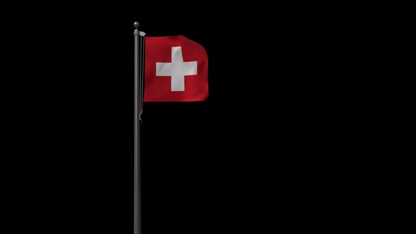 Switzerland Flag With Alpha 4K