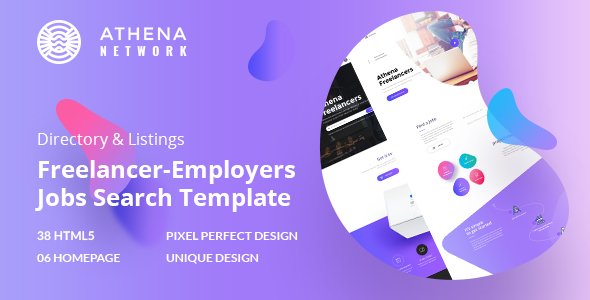 Athena - Job Board  Marketplace HTML Template with Dashboard